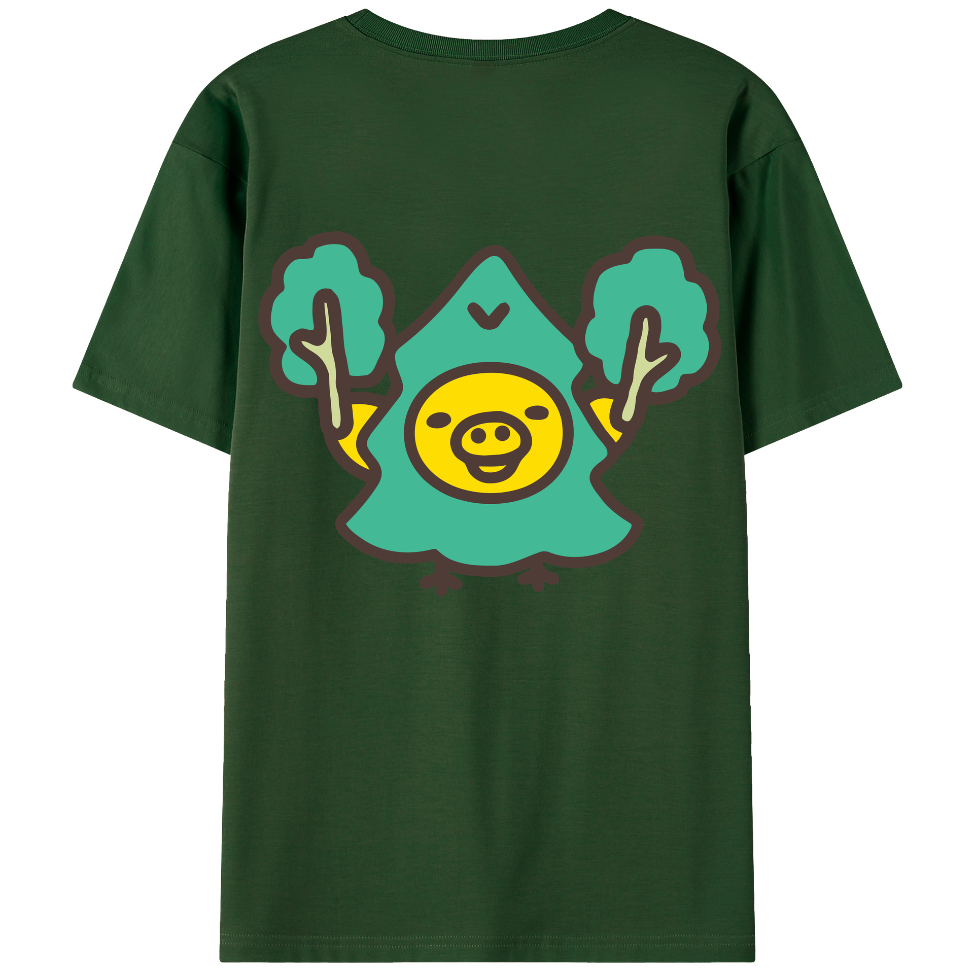 （画像用） リラックマ リラックマ キイロイトリ Rilakkuma Korilakkuma Kiiroitori 綿100％半袖Tシャツ（背面プリント）